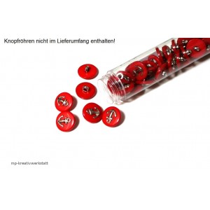 1 Stk Knopf "Anker" rot   Dm 15mm Kunststoff